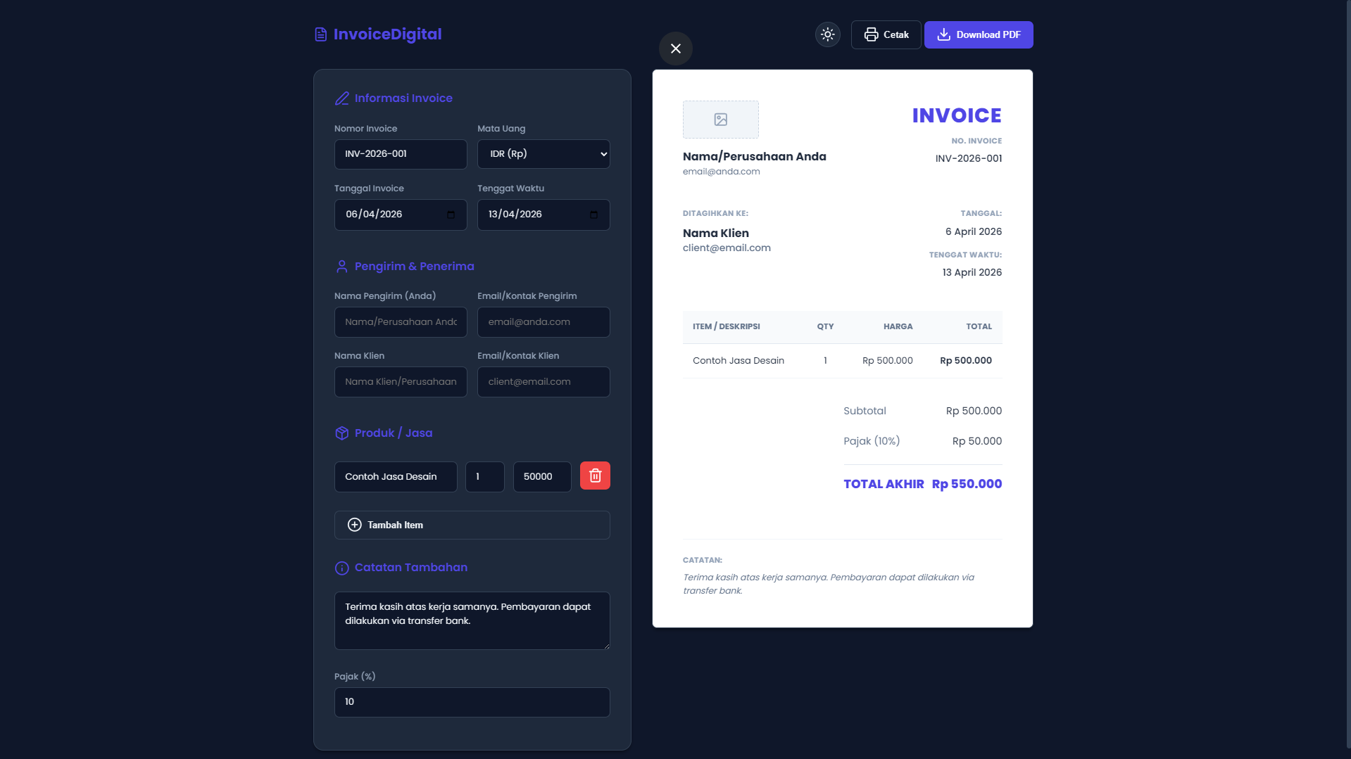 Invoice Digital Desktop