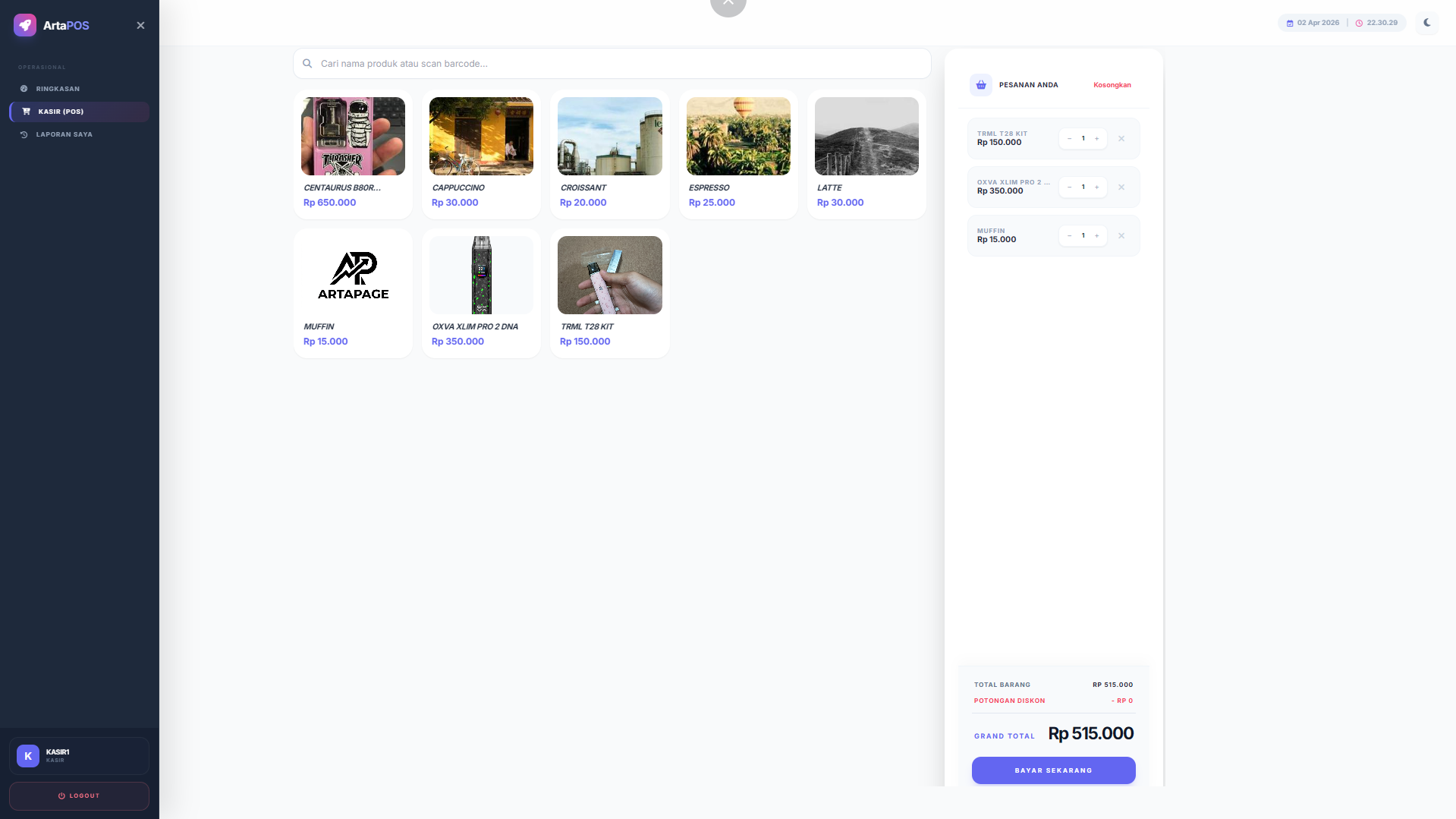 Aplikasi Kasir POS Desktop